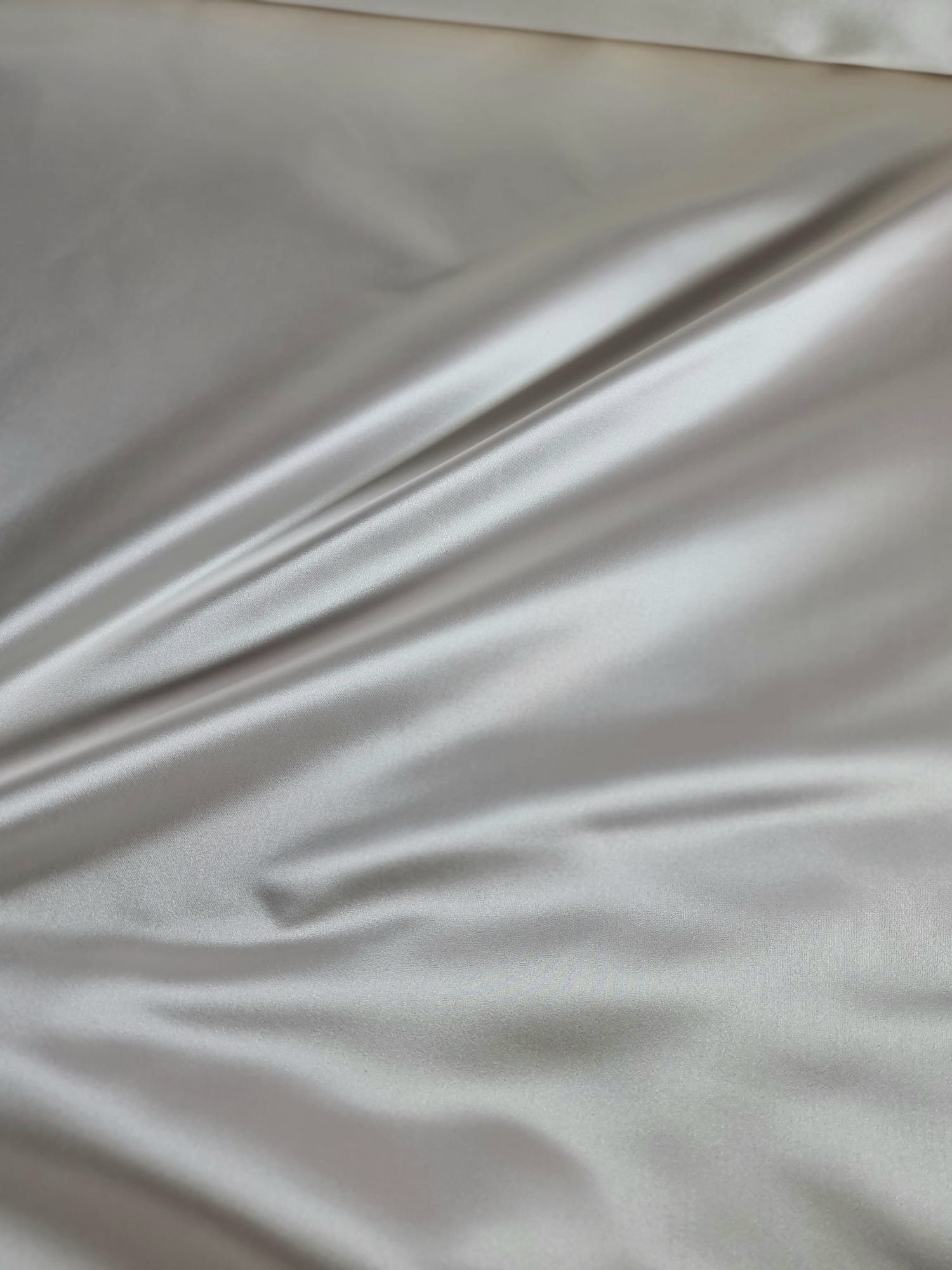 Tafta douchesse din matase naturala - design uni, Alb fildeș - imagine 7