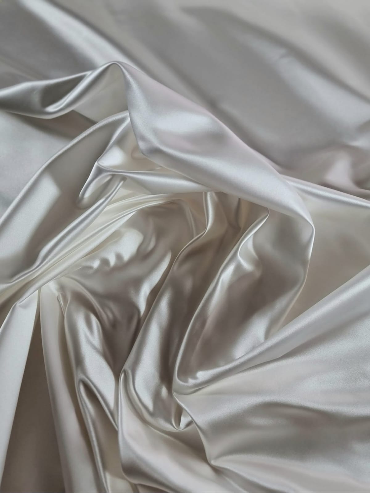 Tafta douchesse din matase naturala - design uni, Alb fildeș - imagine 8