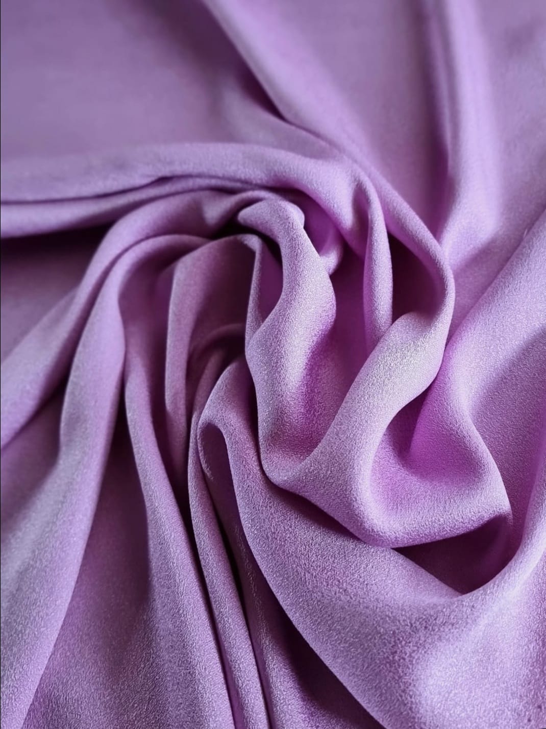 Tesatura triplu voal din matase naturala - design uni cady, Roz -Lila - imagine 5