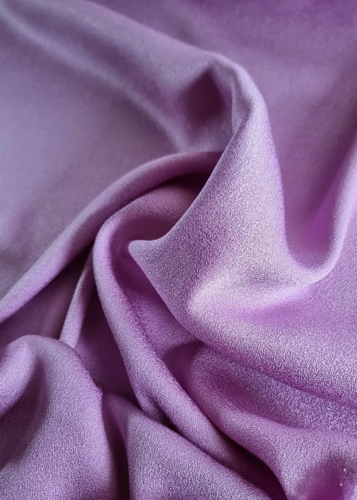 Tesatura triplu voal din matase naturala - design uni cady, Roz -Lila