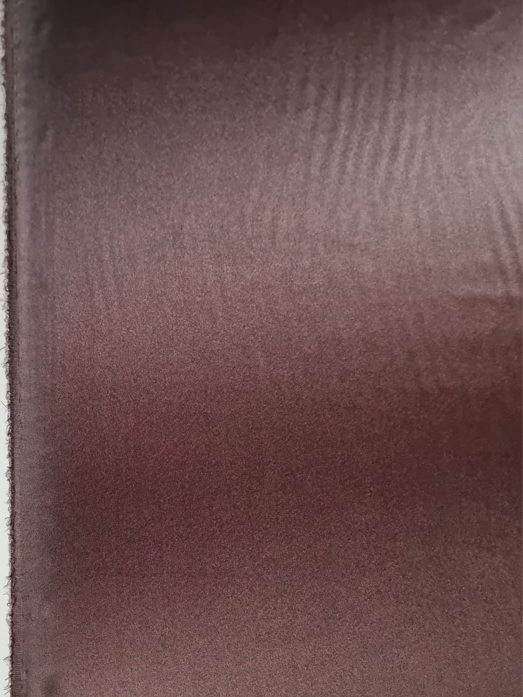 Tesatura crepe de chine din matase naturala - design uni double face, Maro Ciocolata - imagine 2