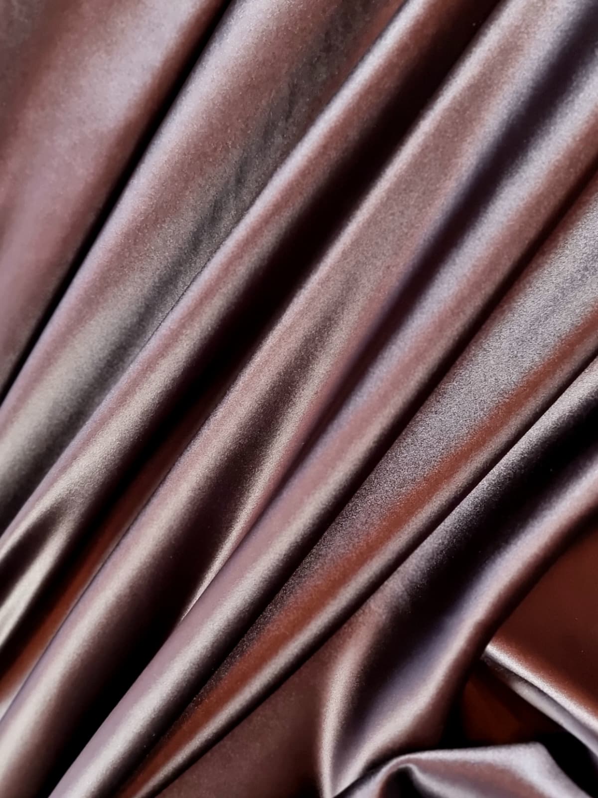 Tesatura crepe de chine din matase naturala - design uni double face, Maro Ciocolata - imagine 4