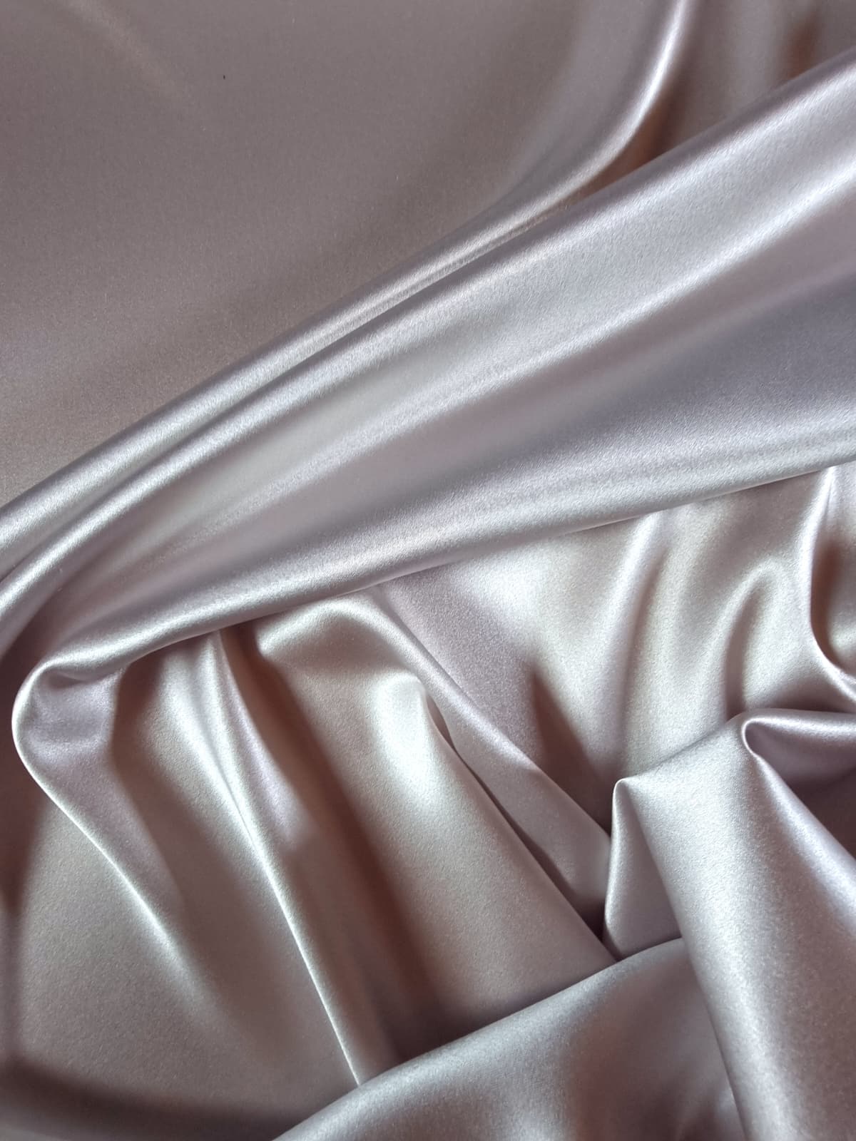 Tesatura crepe de chine din matase naturala - design uni double face, Gri perlat - imagine 5