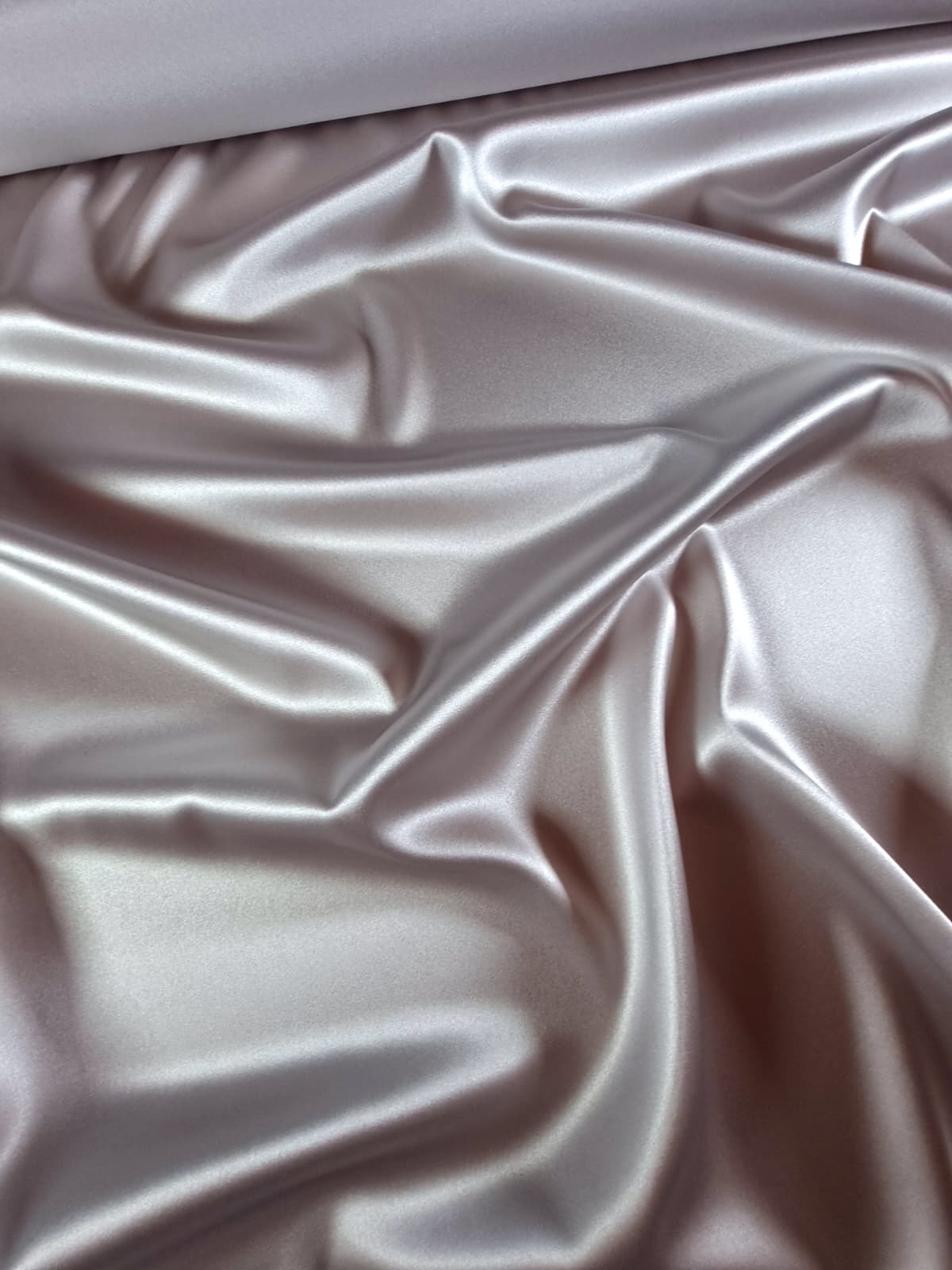 Tesatura crepe de chine din matase naturala - design uni double face, Gri perlat - imagine 6