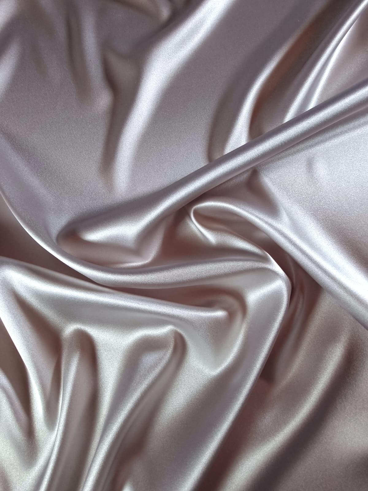 Tesatura crepe de chine din matase naturala - design uni double face, Gri perlat - imagine 7