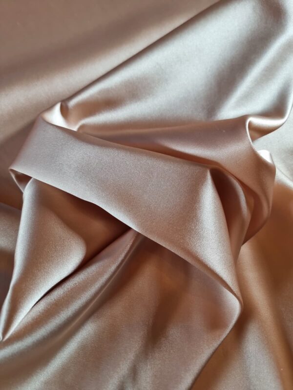Tesatura crepe de chine din matase naturala – design uni double face, Nude
