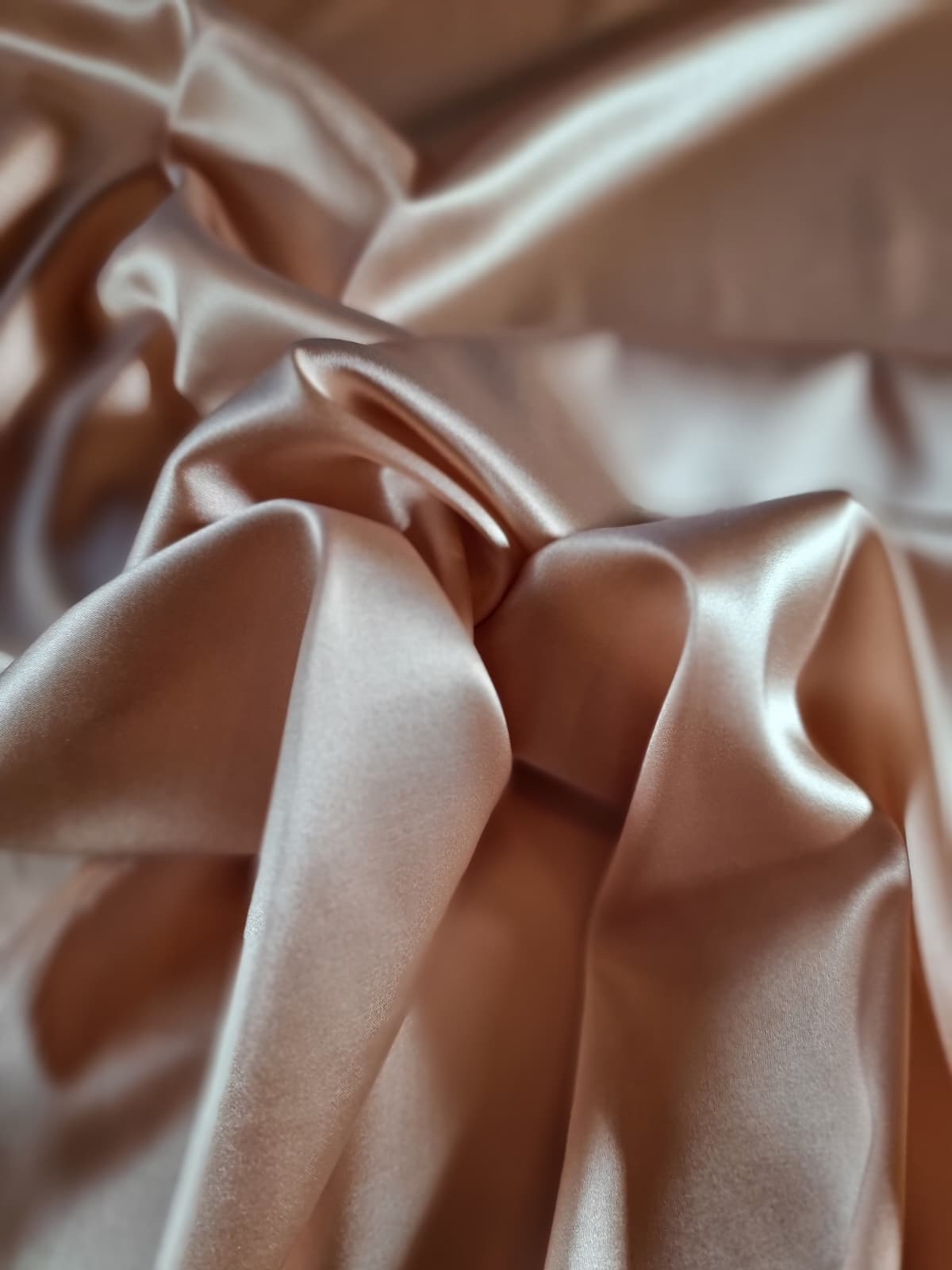 Tesatura crepe de chine din matase naturala - design uni double face, Nude - imagine 7