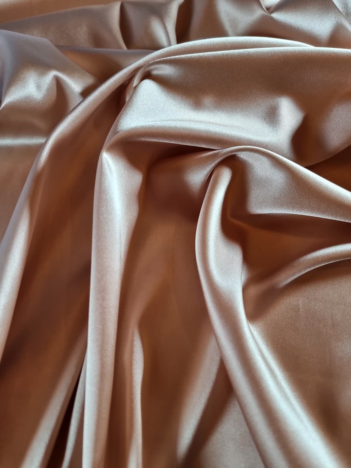 Tesatura crepe de chine din matase naturala - design uni double face, Nude - imagine 5