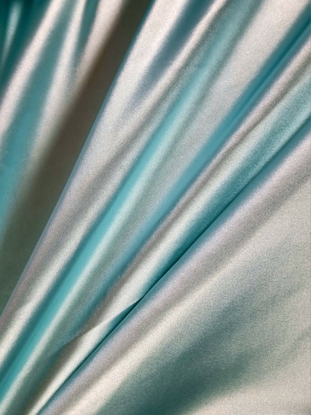 Tesatura crepe de chine din matase naturala - design uni, Turcoaz deschis - imagine 6