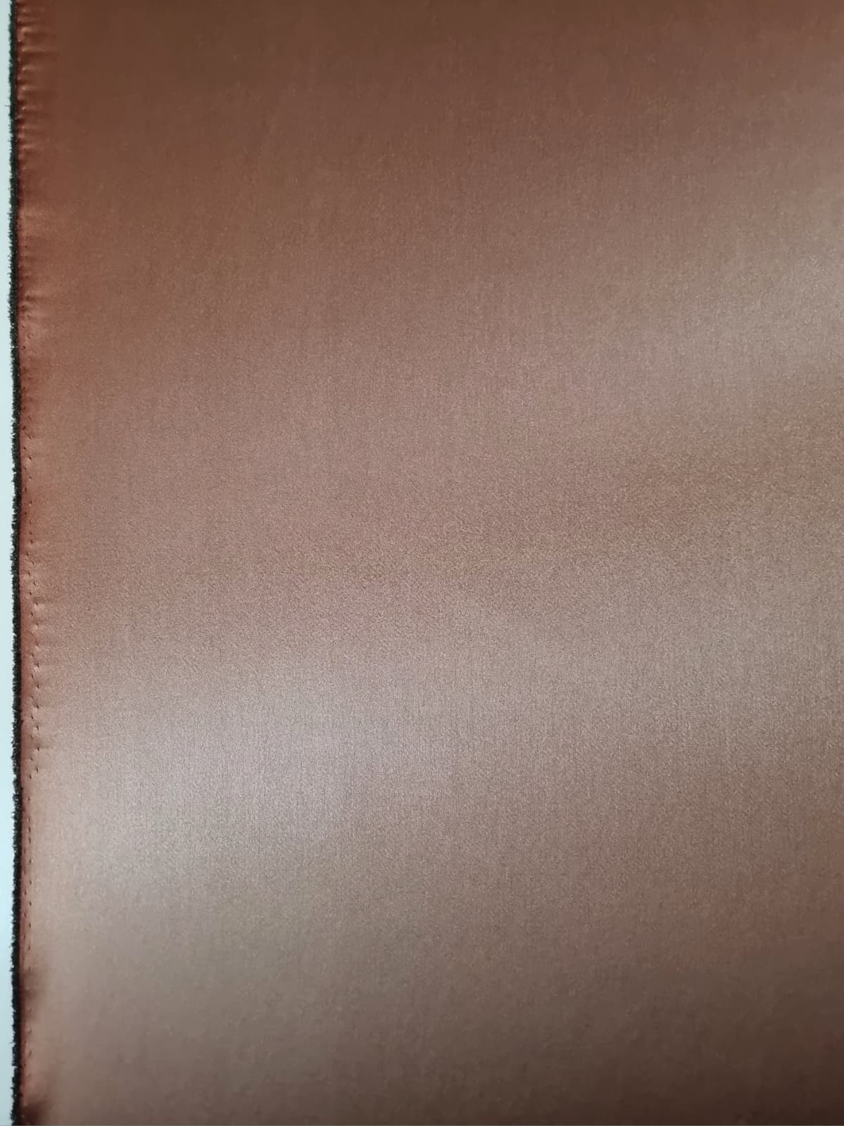 Tesatura din matase naturala - dublu crepe - design uni, Ciocolata - imagine 7