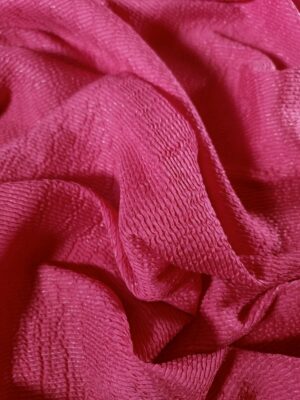 Tesatura din matase naturala - Jacquard cu efect plisat, Cyclamen Trandafiriu