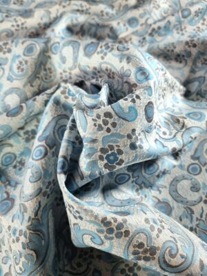 Tesatura Jacquard - design abstract,  Bleu / Gri