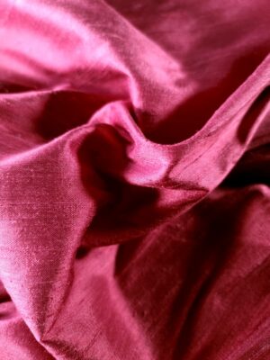 Tesatura shantung din matase naturala  - design uni, Bordo