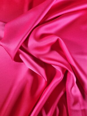 Țesătură crepe uni, naturală – dublu crepe, cu față dublă, mat/satinat, roșu trandafiriu / fucsia