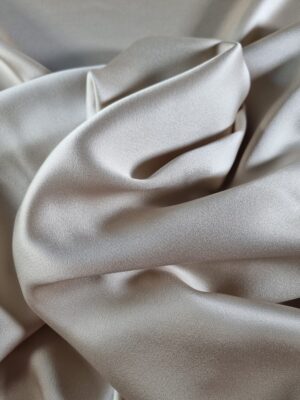 Țesătură crepe uni, naturală – dublu crepe, cu față dublă, mat / satinat, bej deschis