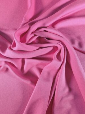 Țesătură dublu crepe din mătase naturală, mată, cu 5% elastan, fucsia stins