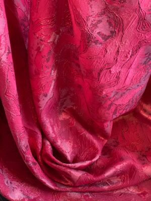 Țesătură jacquard, organza cu fir de lurex, roz stins