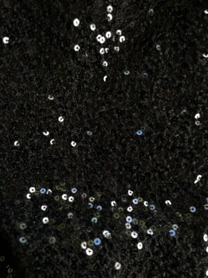 Tesatura Jacquard cu paiete marunte  - design fantezie, Negru