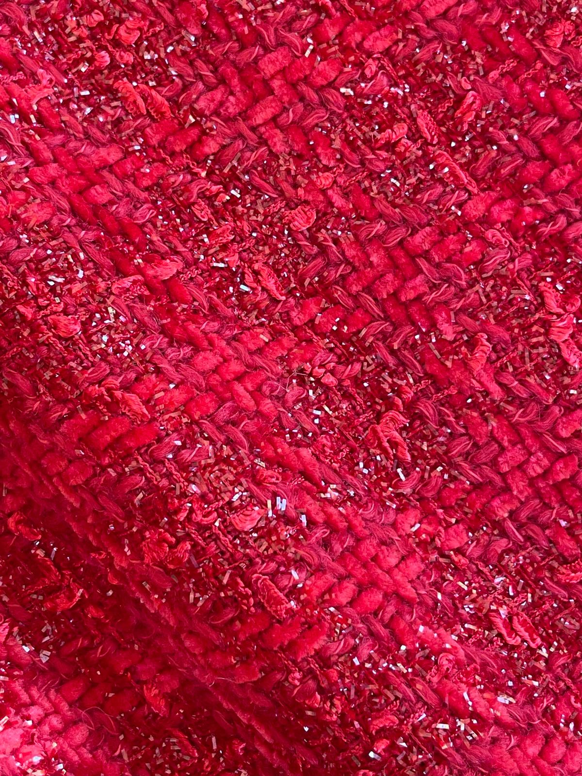 Stofa fantezie cu insertie de fir sticlos si fir de catifea, design picior de cocos - imagine 23